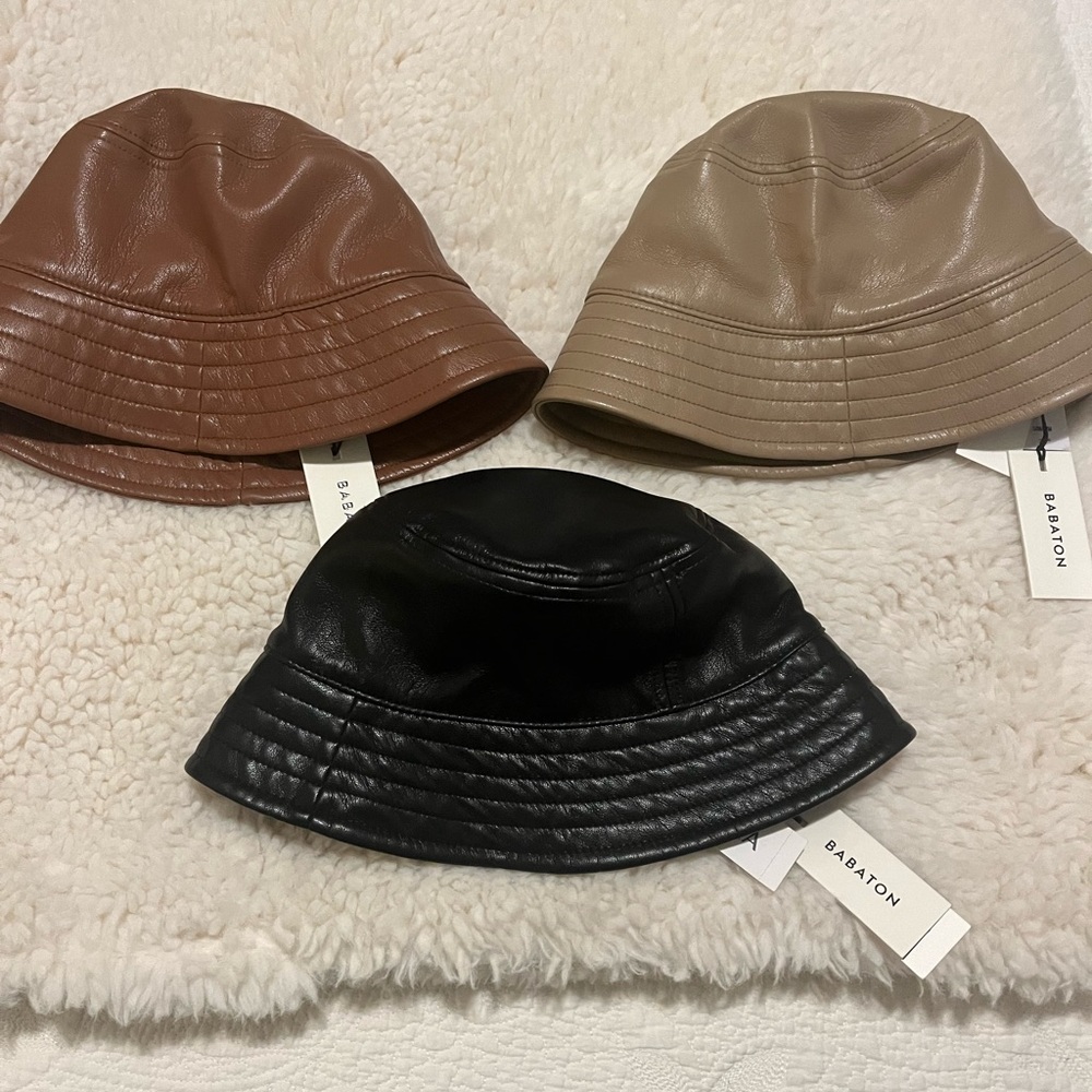 Aritzia Vegan leather hats Brand New.. black hat sold!